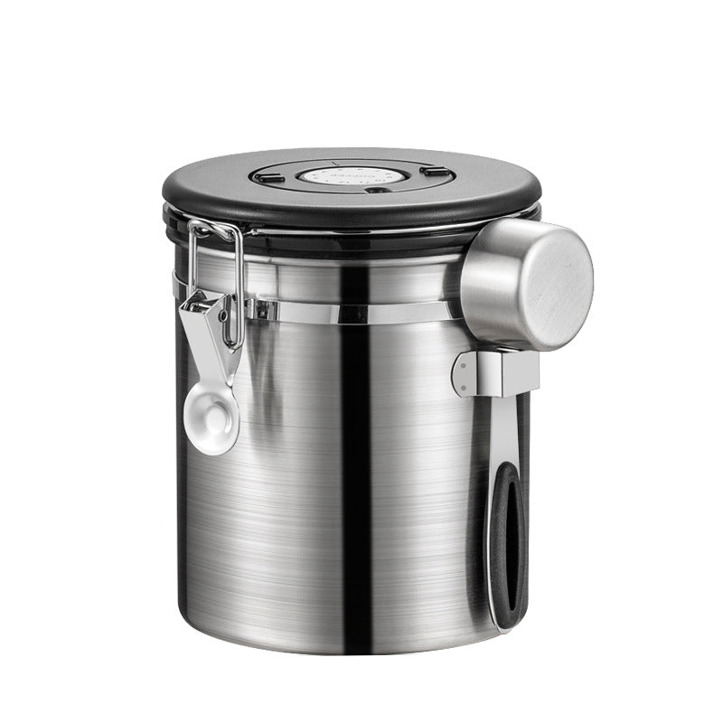 1.5L Stainless Steel Coffee Bean Storage Container – Vacuum Sealed Freshness