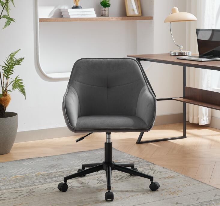 Modern Velvet Office Desk Chair with Wheels – Stylish & Comfortable Home Vanity Chair