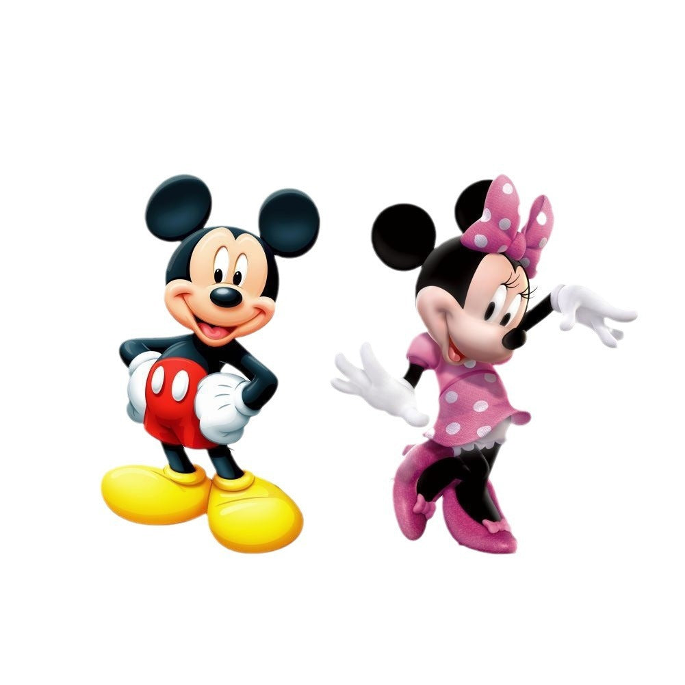 Mickey & Minnie Wall Sticker – Waterproof Cartoon Decor for Kids' Rooms