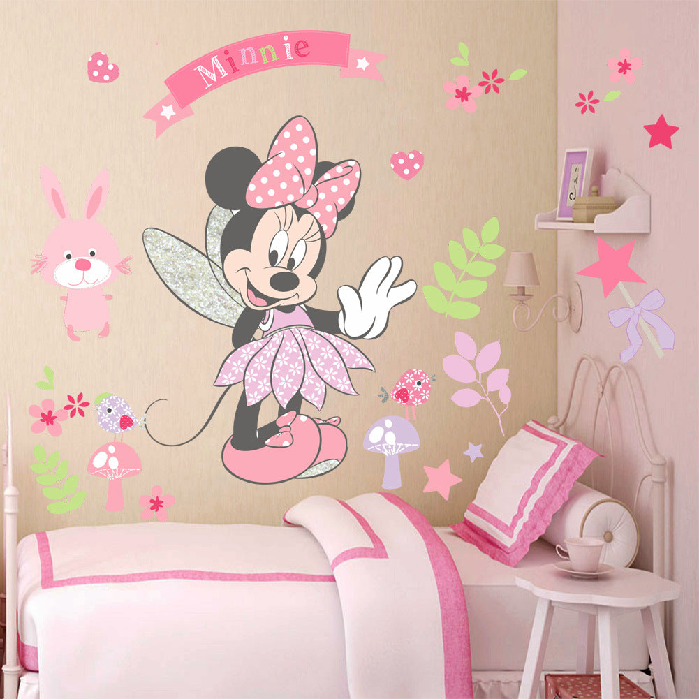 Mickey & Minnie Wall Sticker – Waterproof Cartoon Decor for Kids' Rooms