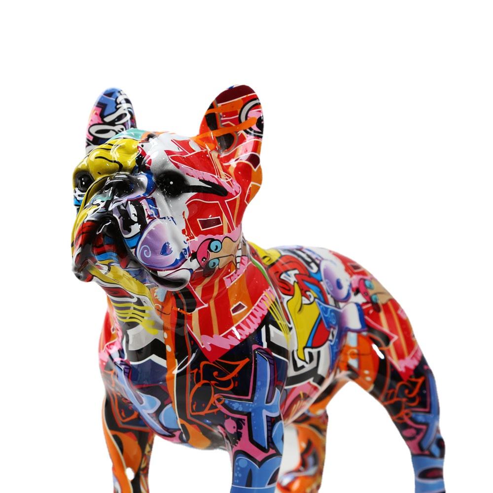 Colorful Bulldog Resin Statue