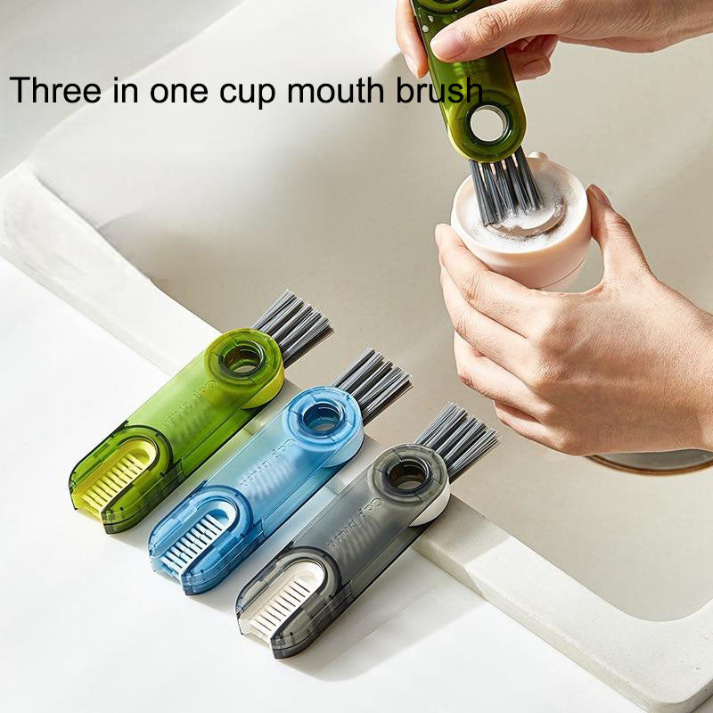 3-in-1 Cup Cleaning Brush – Multifunctional Bottle & Lid Scrubber