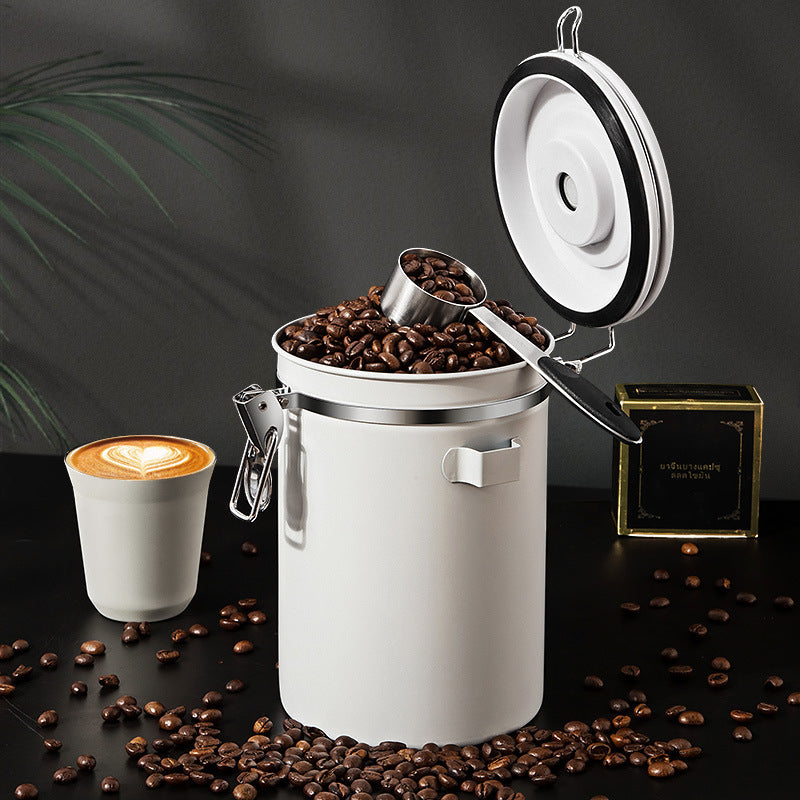 1.5L Stainless Steel Coffee Bean Storage Container – Vacuum Sealed Freshness