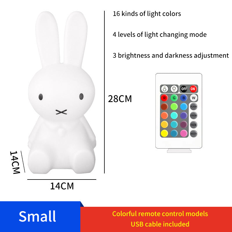 Cute Rabbit Night Light – Rechargeable LED Bedside Lamp for Kids & Baby Room