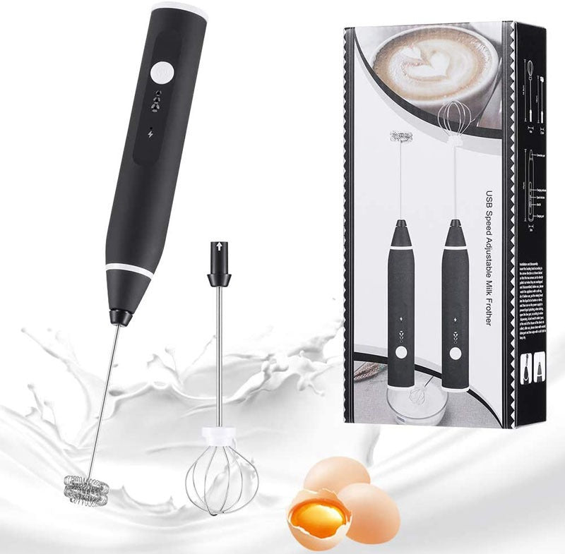 3-Piece Electric Milk Frother & Whisk Set – Versatile Mixer for Perfect Foam