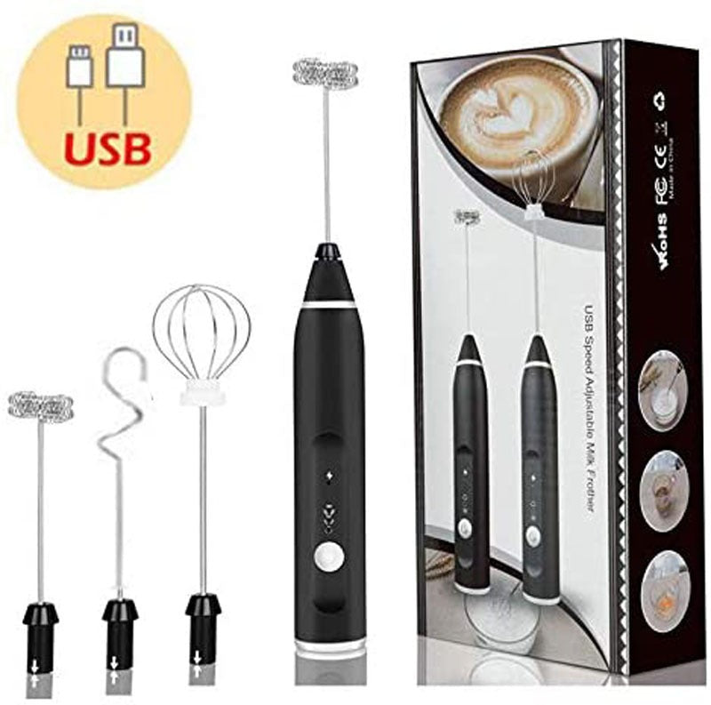 3-Piece Electric Milk Frother & Whisk Set – Versatile Mixer for Perfect Foam