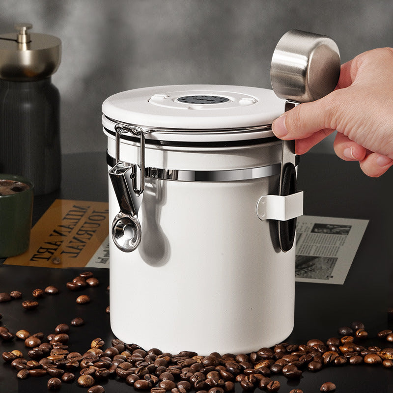 1.5L Stainless Steel Coffee Bean Storage Container – Vacuum Sealed Freshness