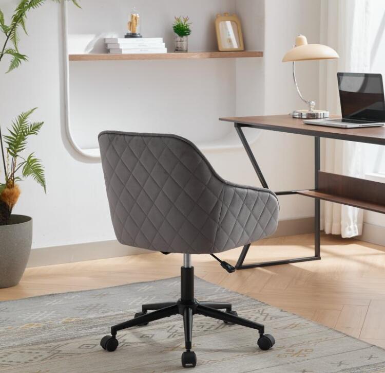 Modern Velvet Office Desk Chair with Wheels – Stylish & Comfortable Home Vanity Chair