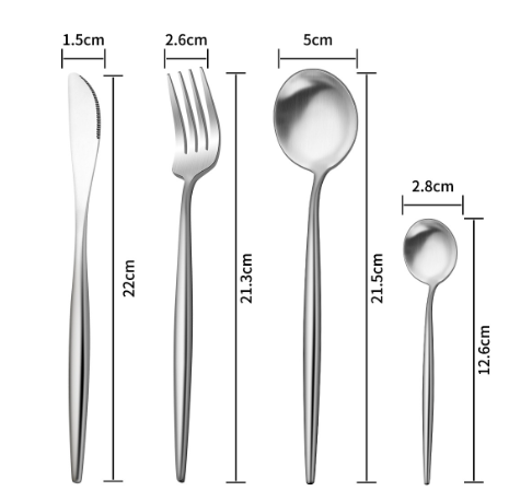 High-End 304 Stainless Steel Tableware Set – 4-Piece Western Knife & Fork