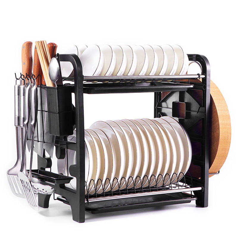 2-Layer Stainless Steel Dish Drying Rack – Kitchen Storage & Drain Rack