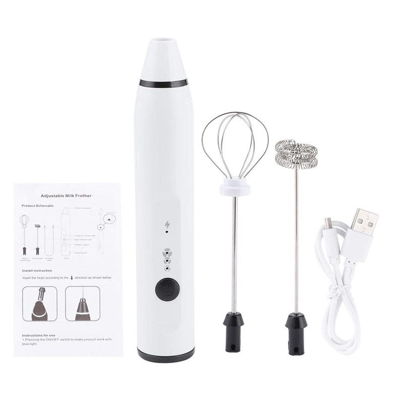 3-Piece Electric Milk Frother & Whisk Set – Versatile Mixer for Perfect Foam