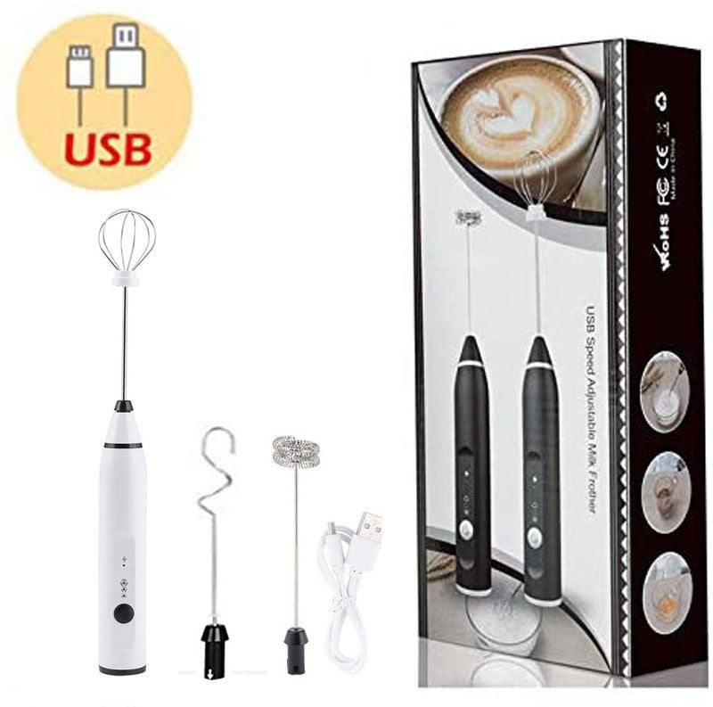 3-Piece Electric Milk Frother & Whisk Set – Versatile Mixer for Perfect Foam