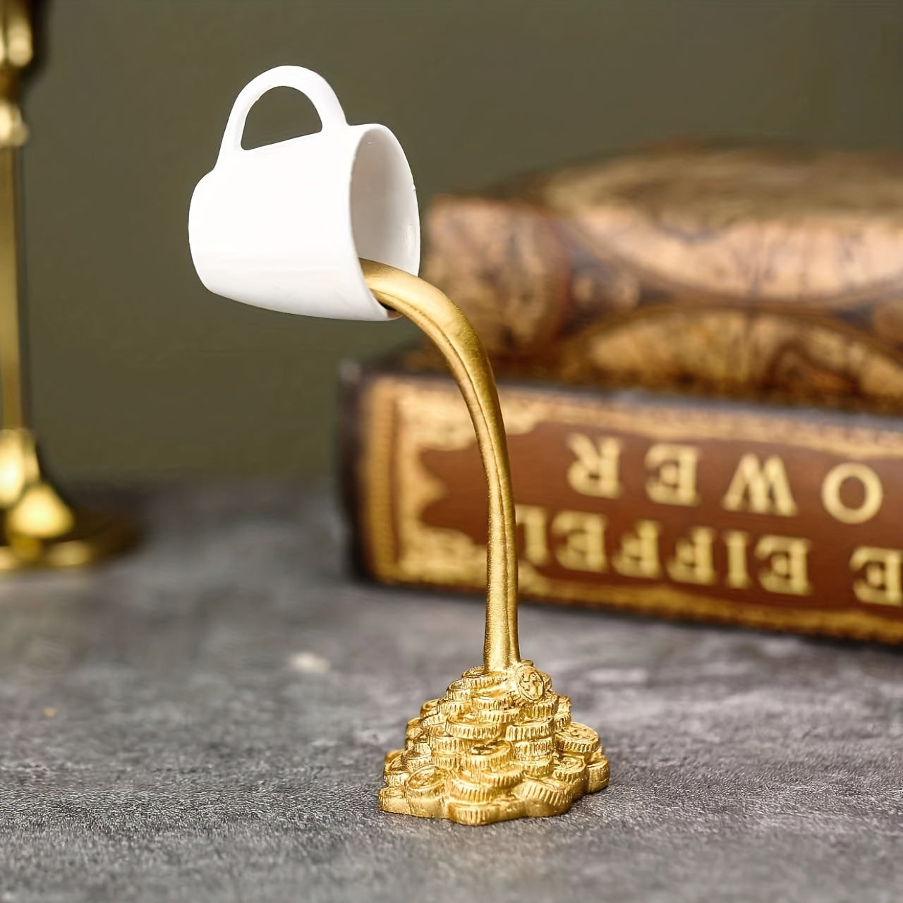 Floating Coffee Cup Resin Ornament – Unique Home & Desk Décor