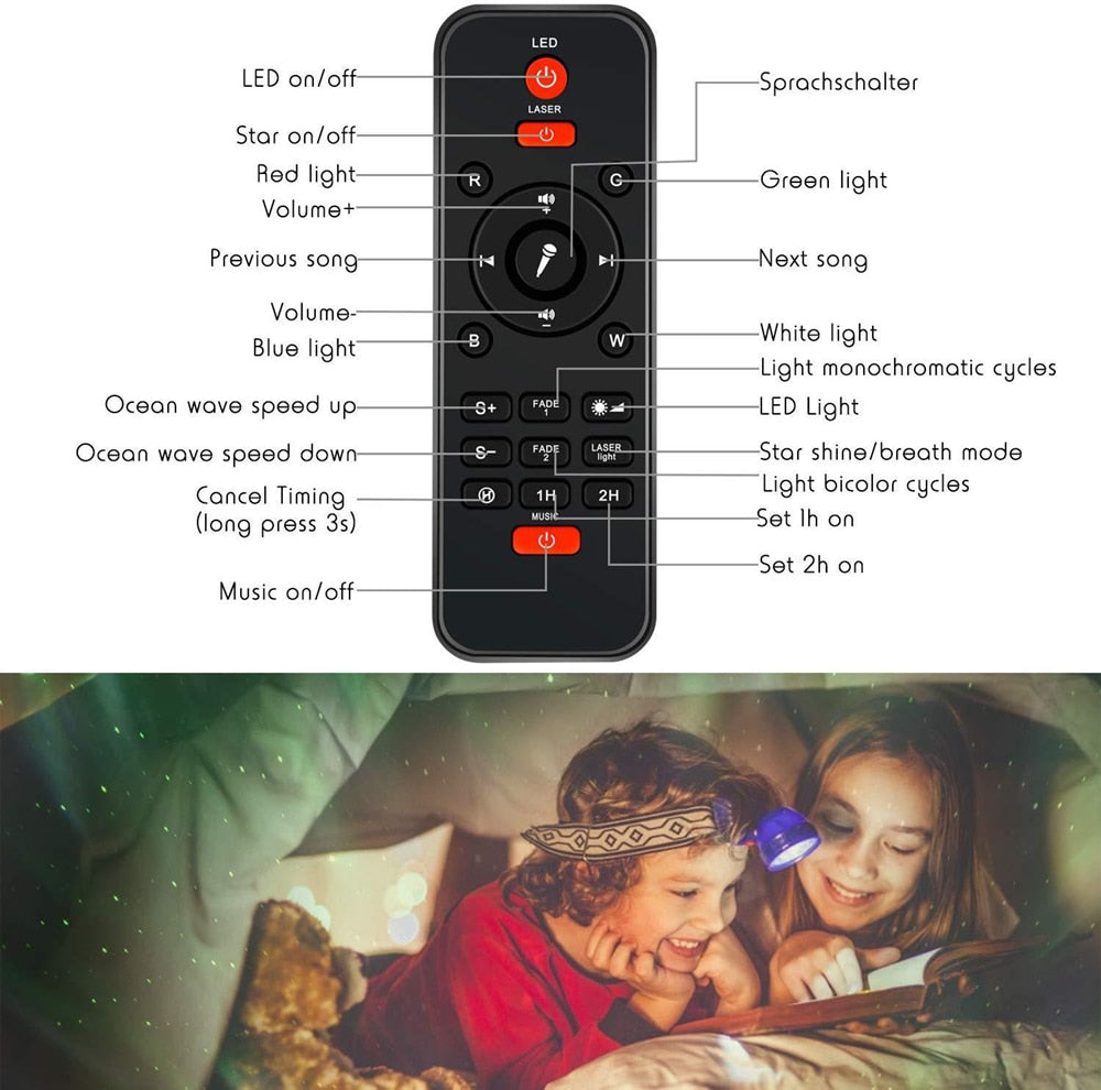 Galaxy Starry Night Projector with Bluetooth Speaker