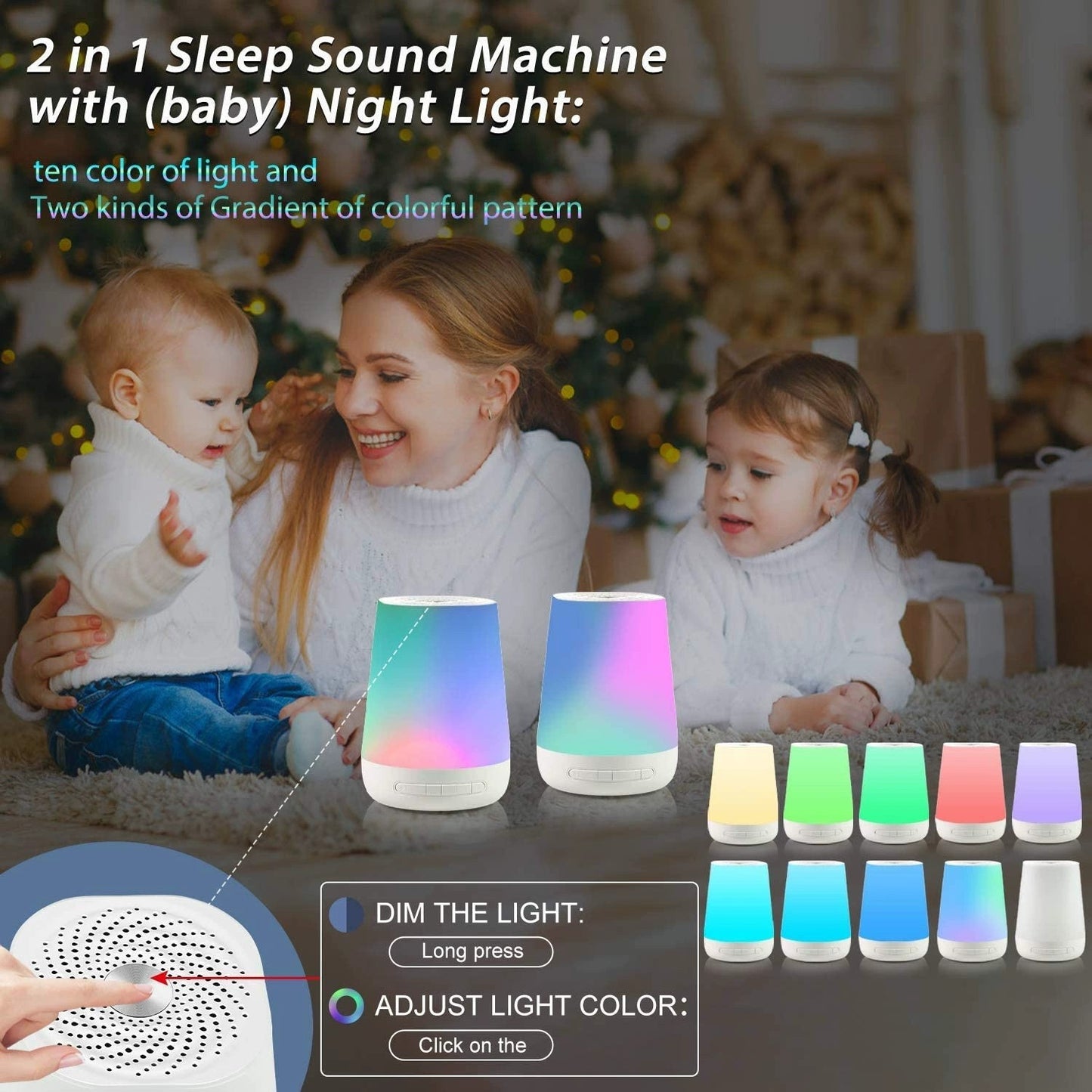 Smart Sleep Aid Night Light – White Noise Machine with Alexa & Touch Control