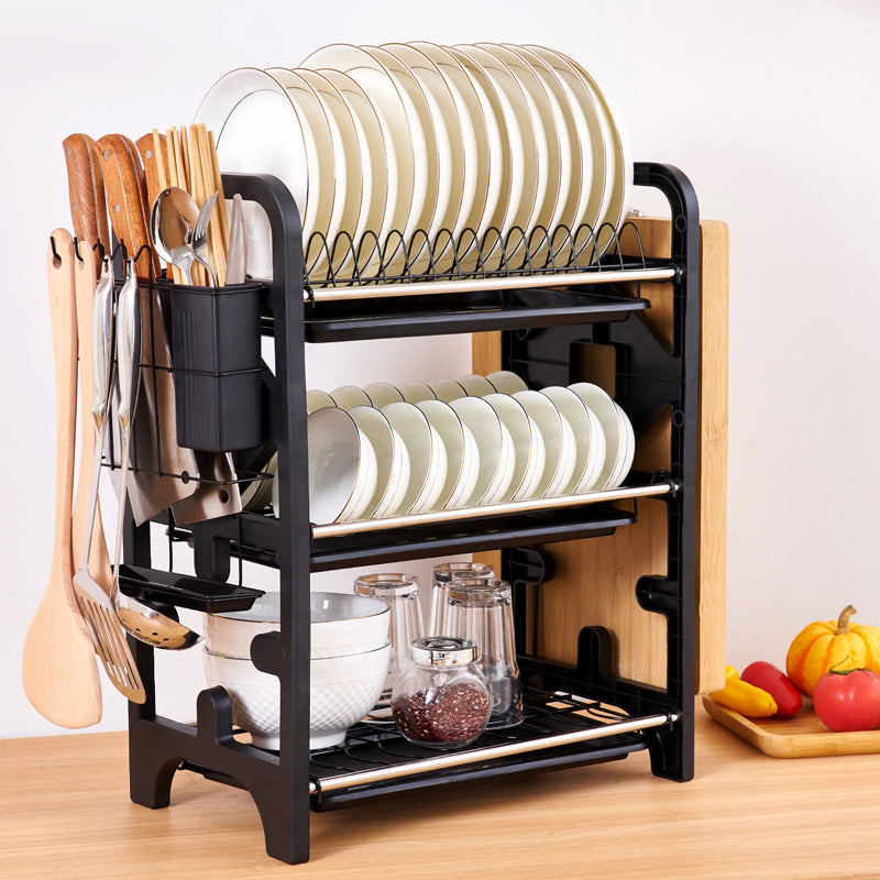 2-Layer Stainless Steel Dish Drying Rack – Kitchen Storage & Drain Rack