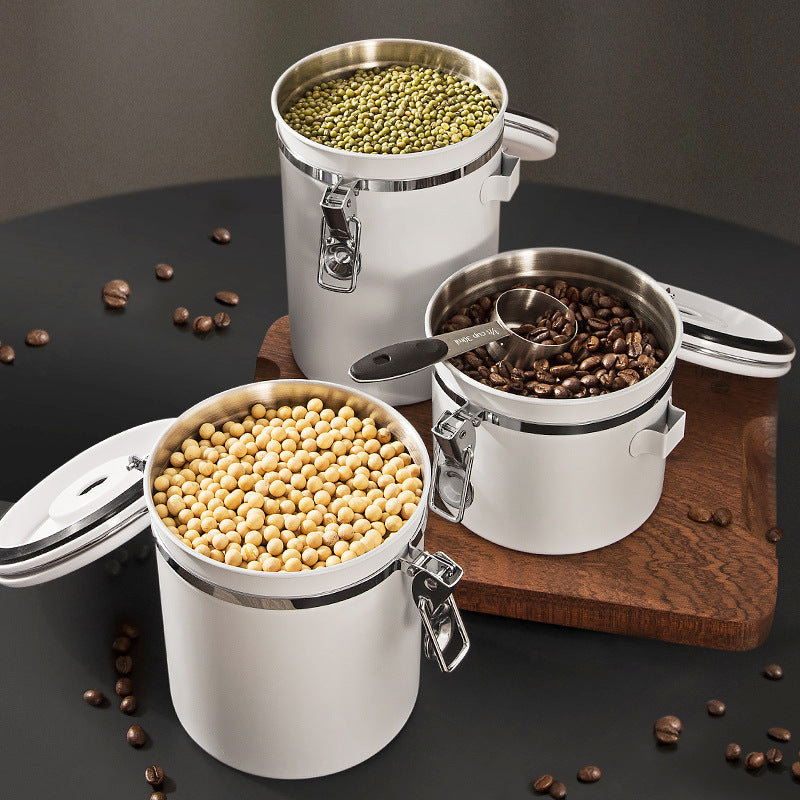 1.5L Stainless Steel Coffee Bean Storage Container – Vacuum Sealed Freshness