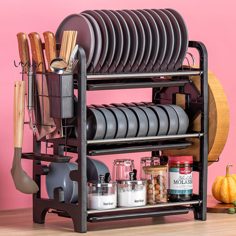 2-Layer Stainless Steel Dish Drying Rack – Kitchen Storage & Drain Rack