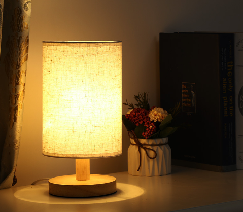 Linen Table Lamp – USB-Powered LED Light
