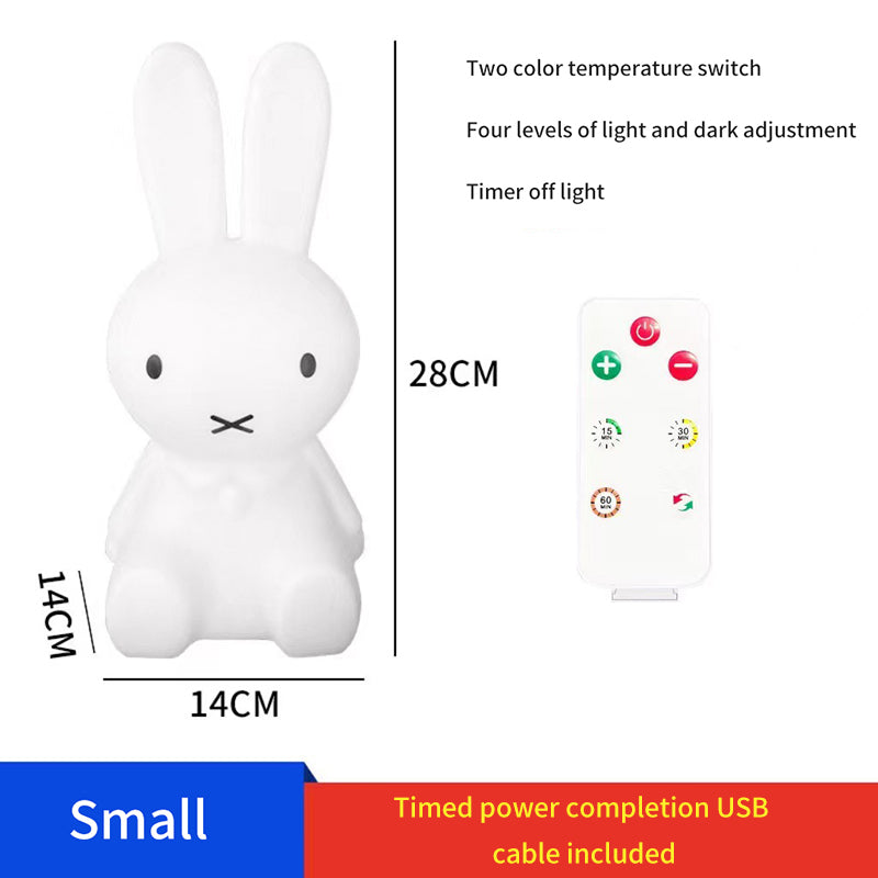 Cute Rabbit Night Light – Rechargeable LED Bedside Lamp for Kids & Baby Room