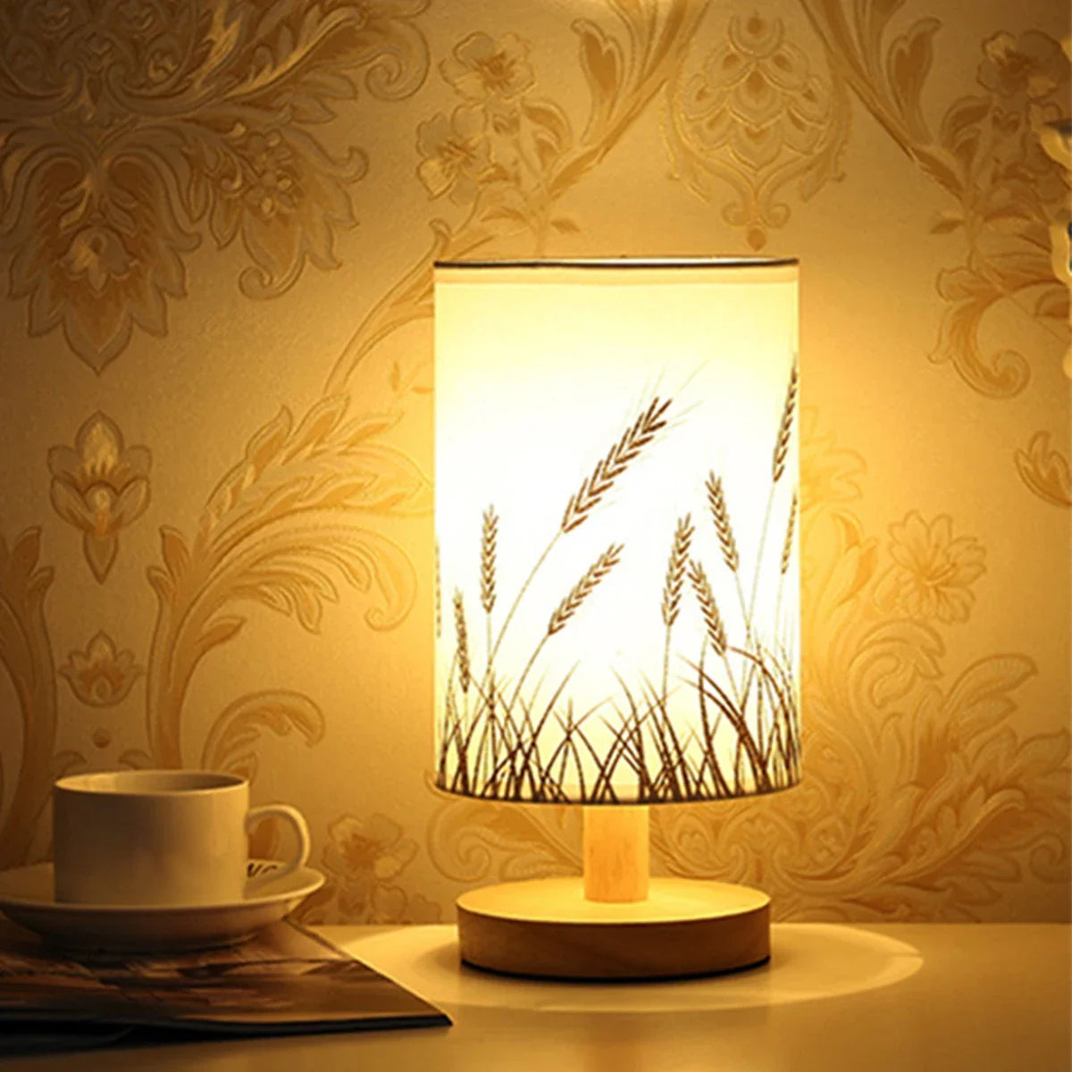 Linen Table Lamp – USB-Powered LED Light