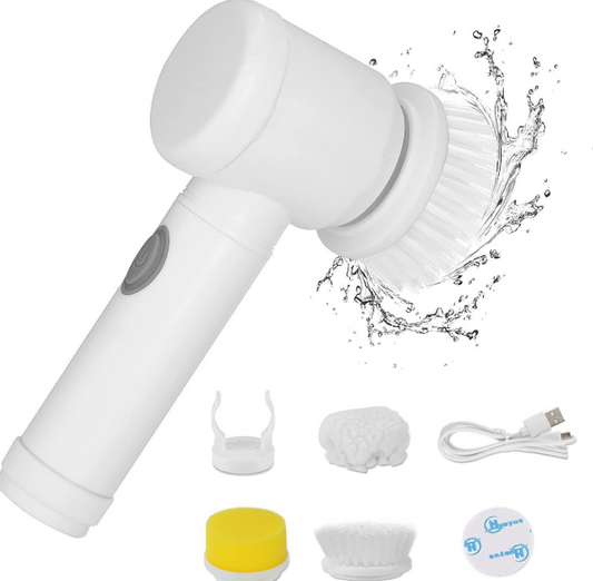 5-in-1 Electric Cleaning Brush – Cordless, Rechargeable & Multifunctional Scrubber