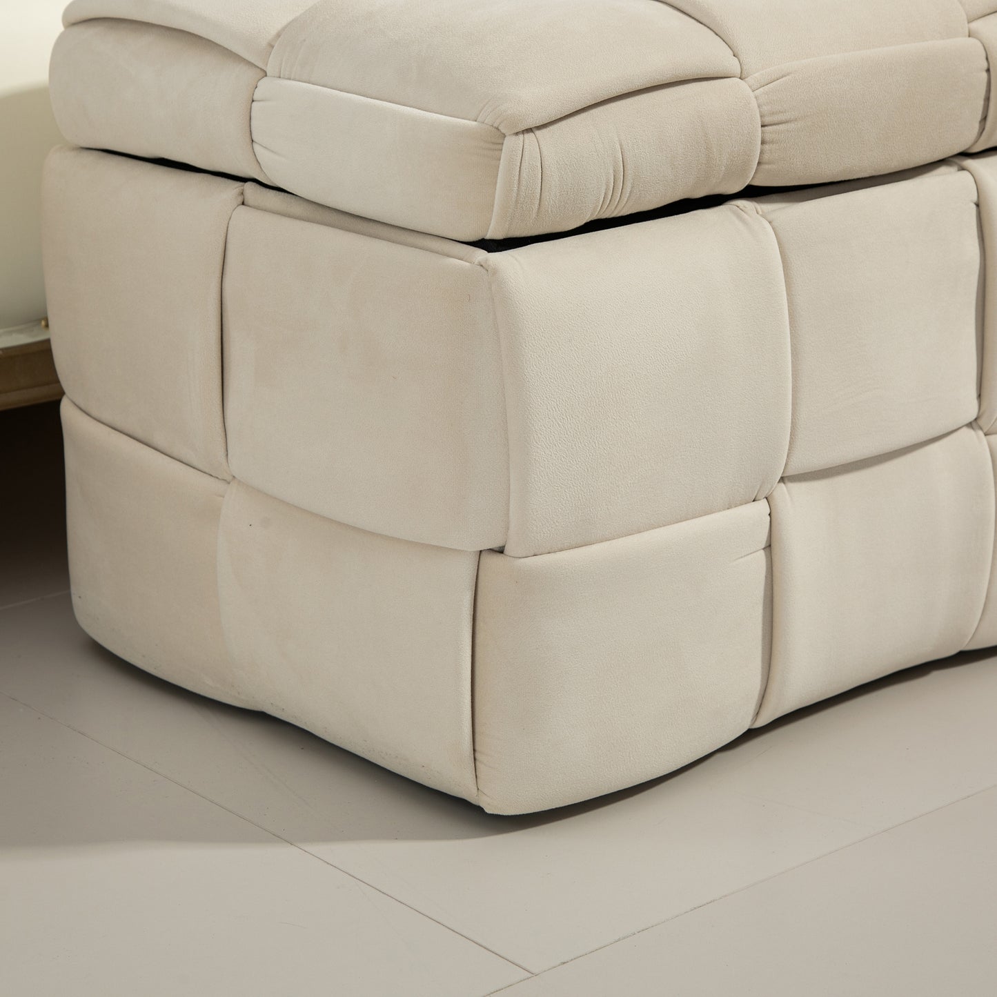 COOLMORE Velvet Storage Ottoman Bench