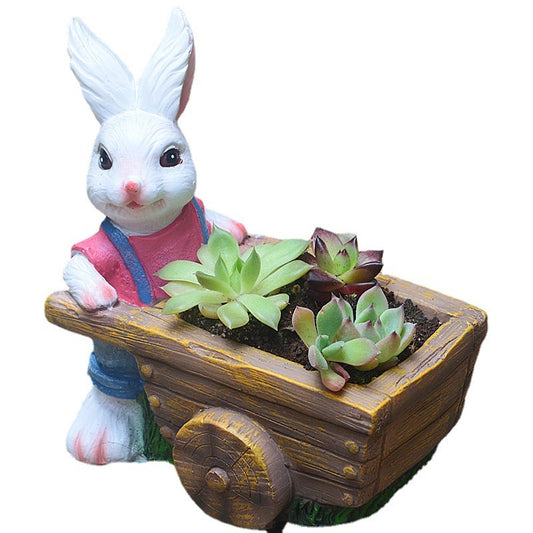 Bunny Bloom Resin Planter – Adorable Rabbit Flower Pot for Succulents & Decor