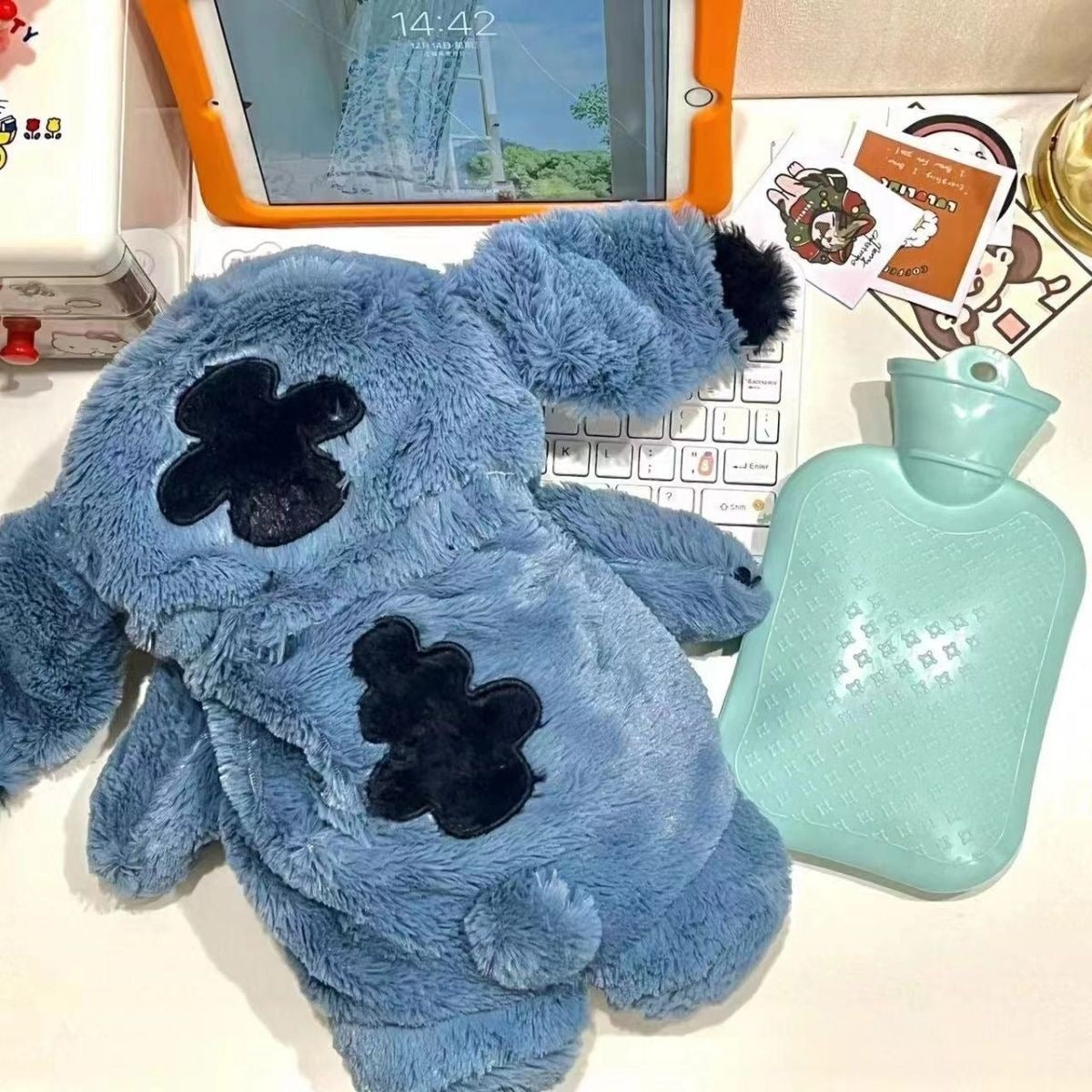 Cute Plush Cartoon Hand Warmer – Water-Filled Hot Water Bottle Doll