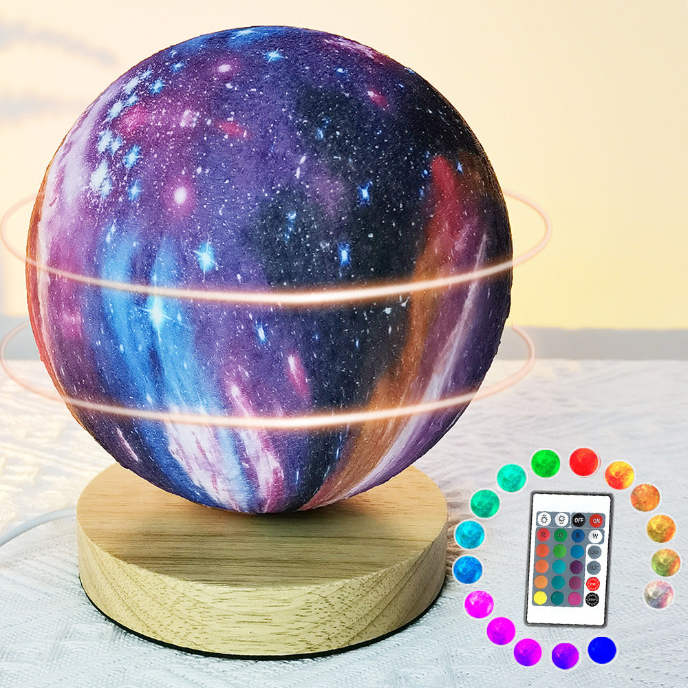 Rotating 3D Moon Lamp – Smart Voice Control & Color-Changing LED Light