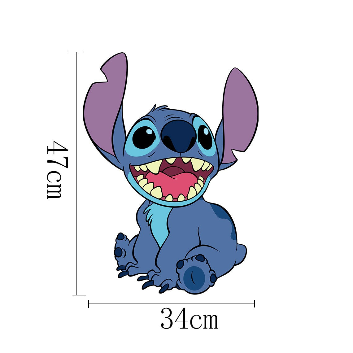 3D Broken Wall Stitch Wallpaper – Self-Adhesive Cartoon Anime Wall Sticker