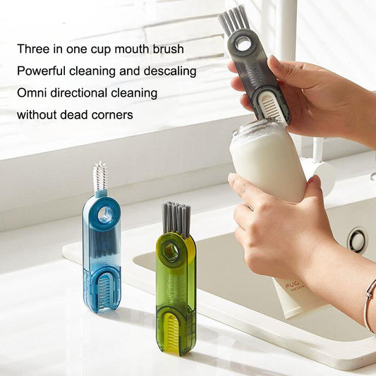 3-in-1 Cup Cleaning Brush – Multifunctional Bottle & Lid Scrubber