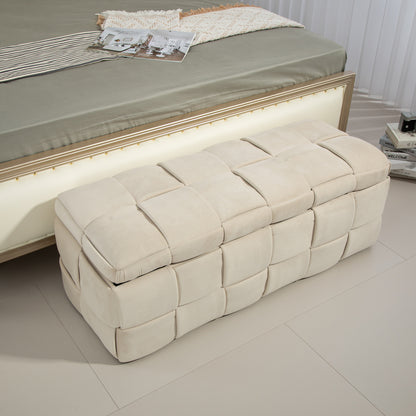 COOLMORE Velvet Storage Ottoman Bench