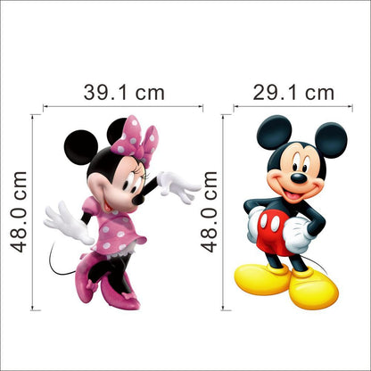 Mickey & Minnie Wall Sticker – Waterproof Cartoon Decor for Kids' Rooms