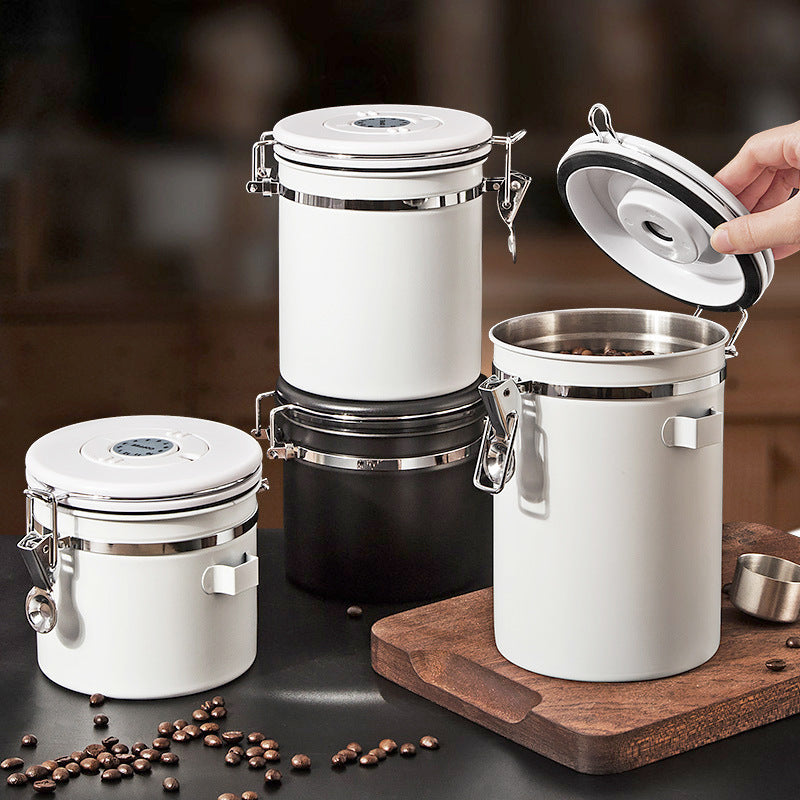 1.5L Stainless Steel Coffee Bean Storage Container – Vacuum Sealed Freshness