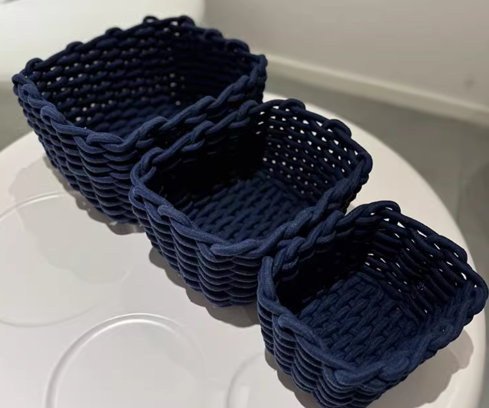 Handwoven Cotton Rope Storage Baskets – 3-Piece Set for Home Organization