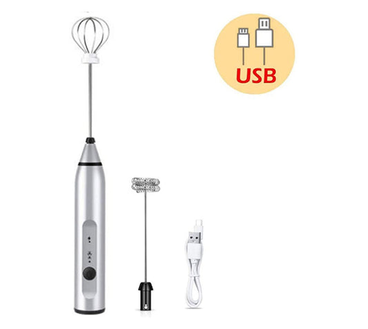 3-Piece Electric Milk Frother & Whisk Set – Versatile Mixer for Perfect Foam