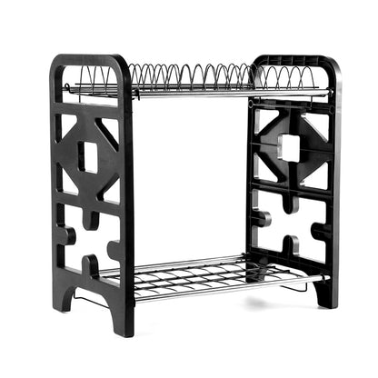 2-Layer Stainless Steel Dish Drying Rack – Kitchen Storage & Drain Rack