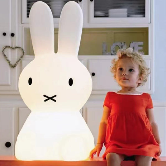 Cute Rabbit Night Light – Rechargeable LED Bedside Lamp for Kids & Baby Room