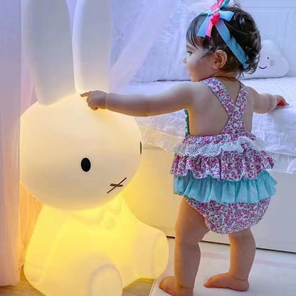 Cute Rabbit Night Light – Rechargeable LED Bedside Lamp for Kids & Baby Room