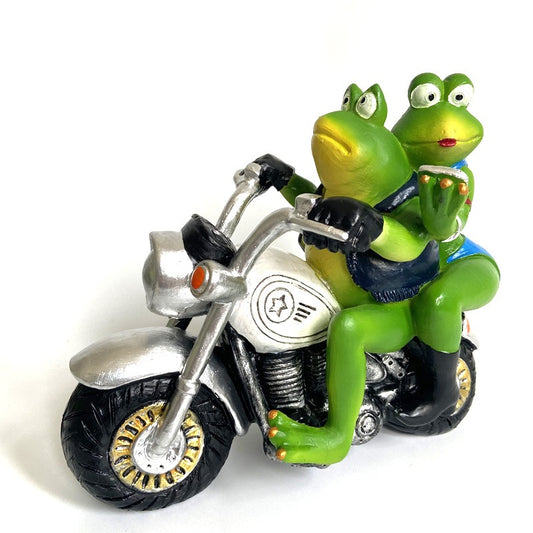 Frog on Motorcycle Resin Statue – Whimsical Home & Garden Décor
