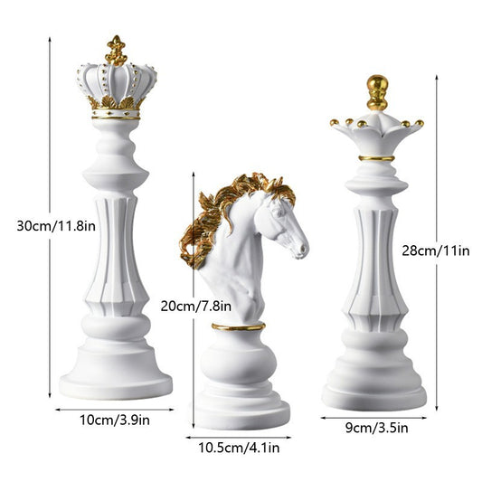 Elegant Chess Resin Ornaments – European-Style Home & Wine Cabinet Décor