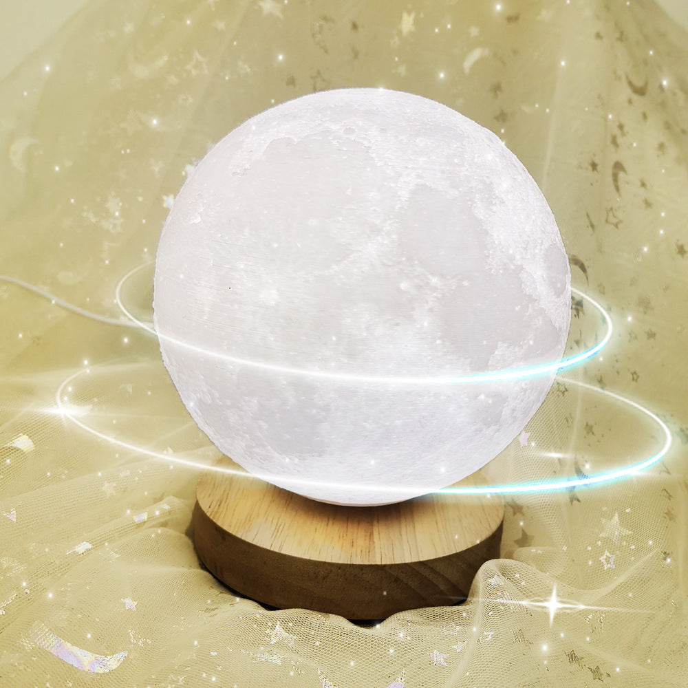 Rotating 3D Moon Lamp – Smart Voice Control & Color-Changing LED Light