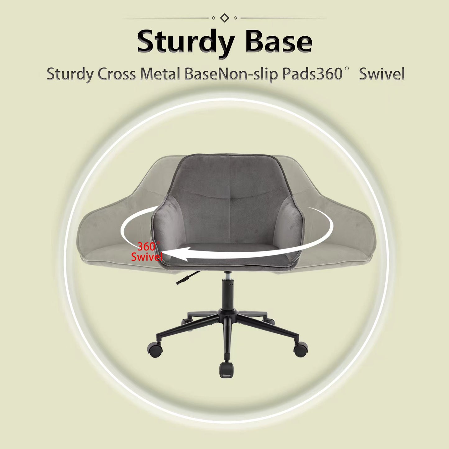 Modern Velvet Office Desk Chair with Wheels – Stylish & Comfortable Home Vanity Chair