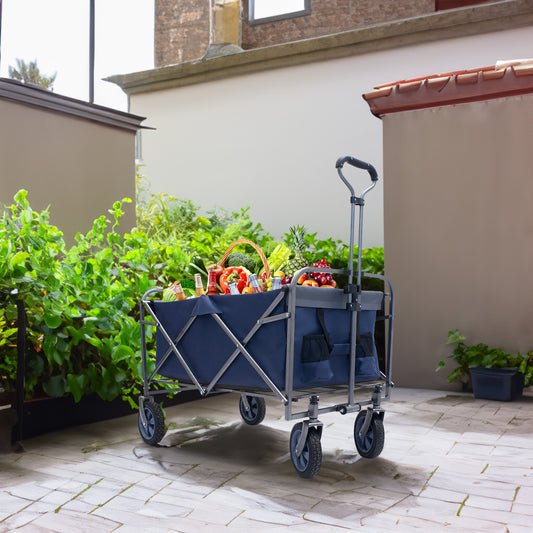 Collapsible Folding Wagon – Heavy-Duty Outdoor Beach & Camping Trolley Cart