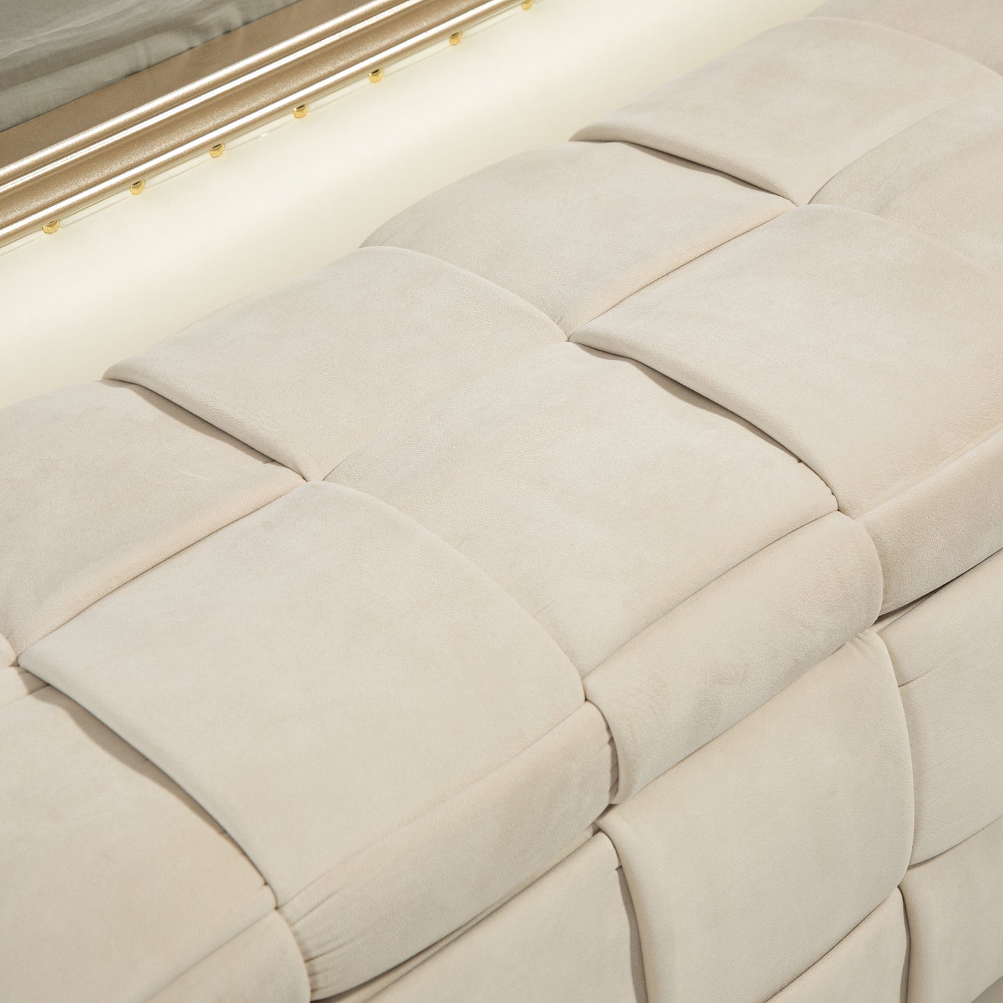 COOLMORE Velvet Storage Ottoman Bench