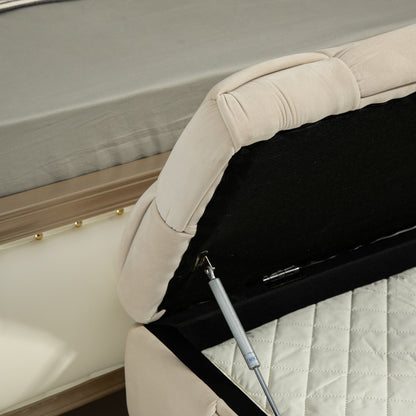 COOLMORE Velvet Storage Ottoman Bench