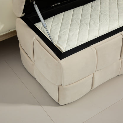 COOLMORE Velvet Storage Ottoman Bench