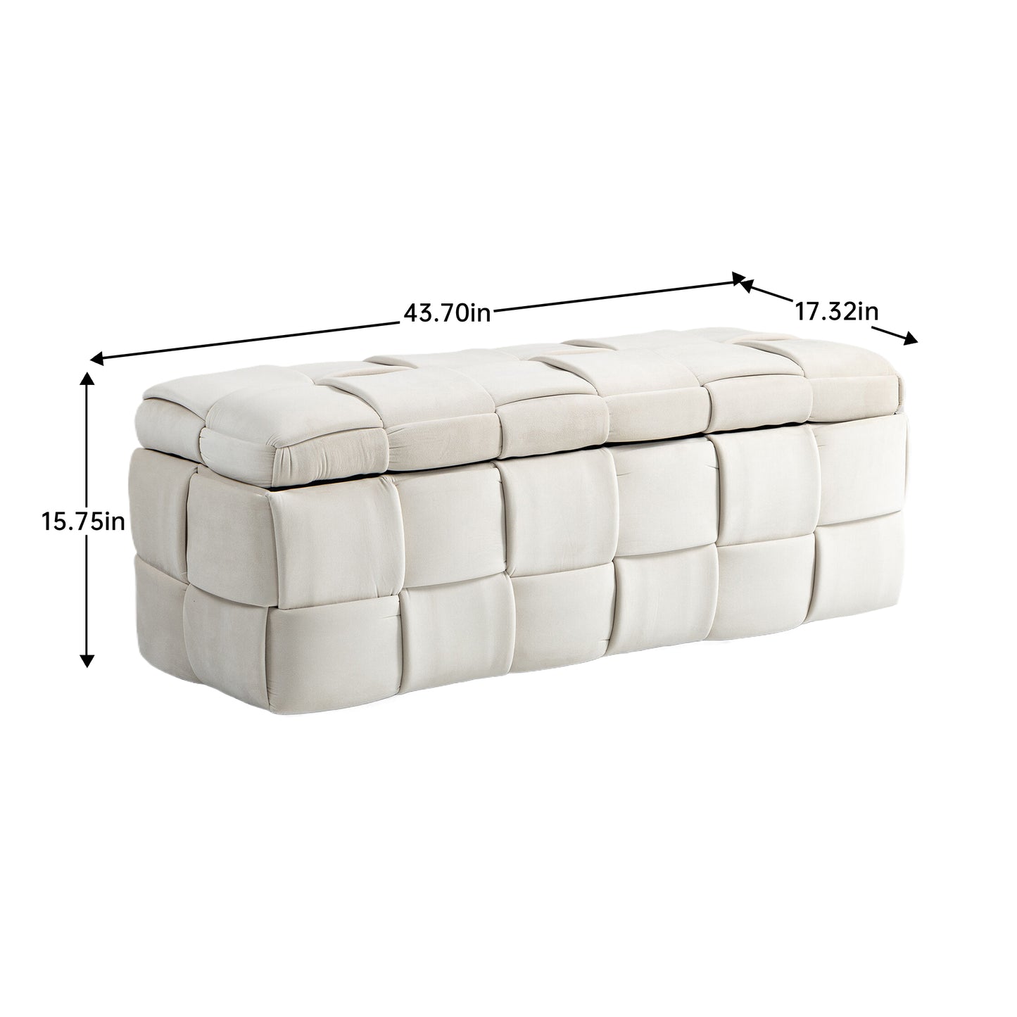 COOLMORE Velvet Storage Ottoman Bench