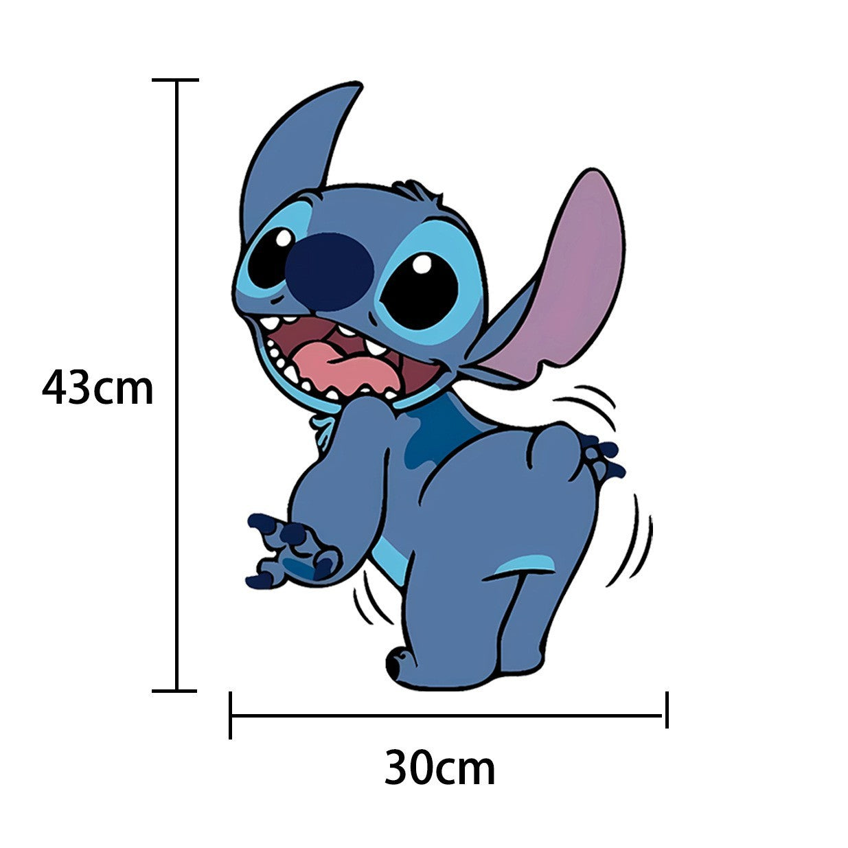 3D Broken Wall Stitch Wallpaper – Self-Adhesive Cartoon Anime Wall Sticker